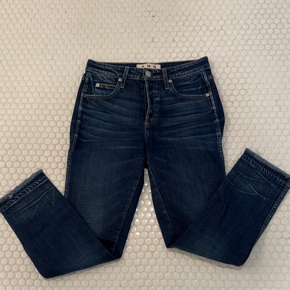 AMO Women's Dark Blue Straight Leg Jeans
